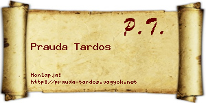 Prauda Tardos névjegykártya